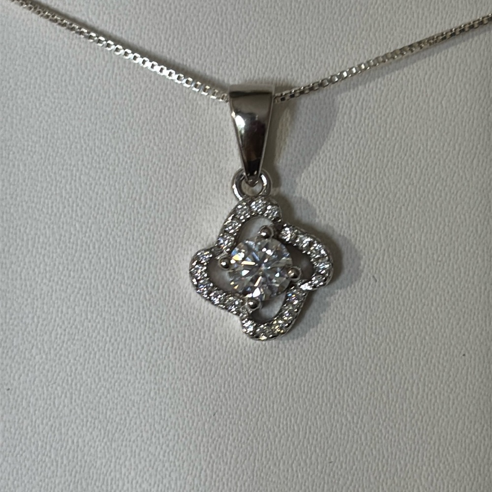 NEW 1.148 Carat Moissanite Diamond 925 Sterling Silver Necklace - Picture 8 of 8